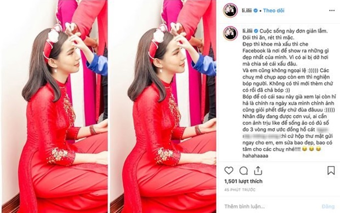 Sau bức ảnh photoshop lộ liễu gây 'bão' mạng xã hội, Lưu Đê Ly nói gì?