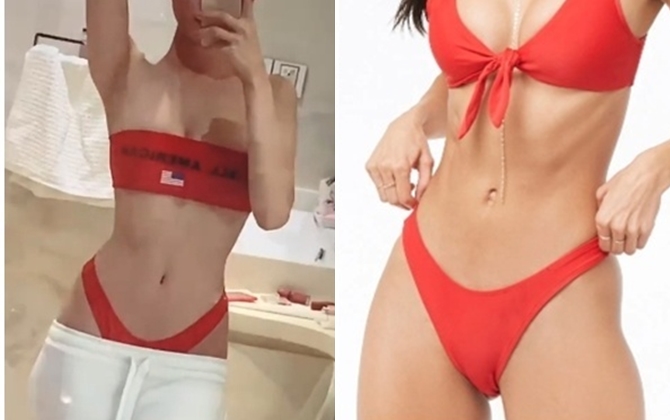 Hết hè nhưng Ngọc Trinh vẫn gây choáng với màn tụt quần khoe bikini 'nóng từng centimet'