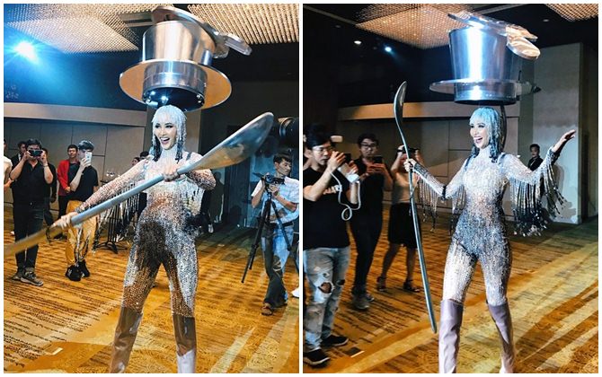 'Cafe phin sữa đá' trở thành quốc phục chính thức của Hoàng Thùy tại Miss Universe 2019