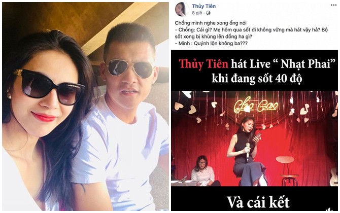 Thủy Tiên hát live khi đang sốt 40 độ, Công Vinh hỏi một câu khiến vợ đòi "oánh lộn"