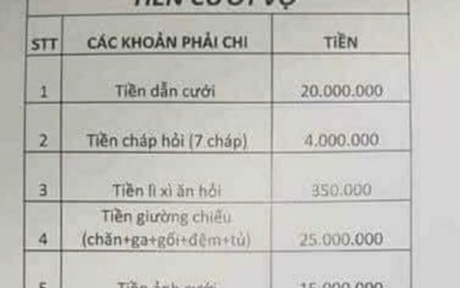 Nhìn bảng chi phí đám cưới hơn 160 triệu đồng, nhiều bạn trẻ than vãn có thể... ở vậy suốt đời