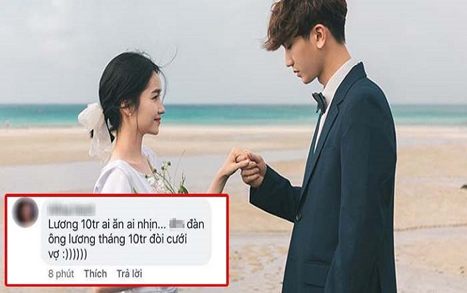 Cô gái lên mạng ý kiến đàn ông làm lương 10 triệu thì đừng cưới vợ bị cư dân mạng "ném đá" không thương tiếc