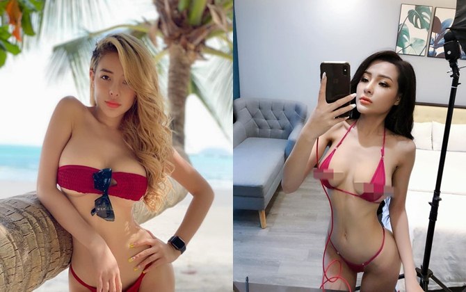 Ngân 98 mặc bikini chỉ dài 2 đốt ngón tay khiến dân tình 'xịt máu mũi'