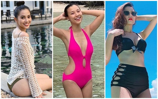 Vốn kín cổng cao tường, không ngờ Hồng Diễm, Tiểu Vy cũng có lúc khoe ảnh bikini cực sexy thế này