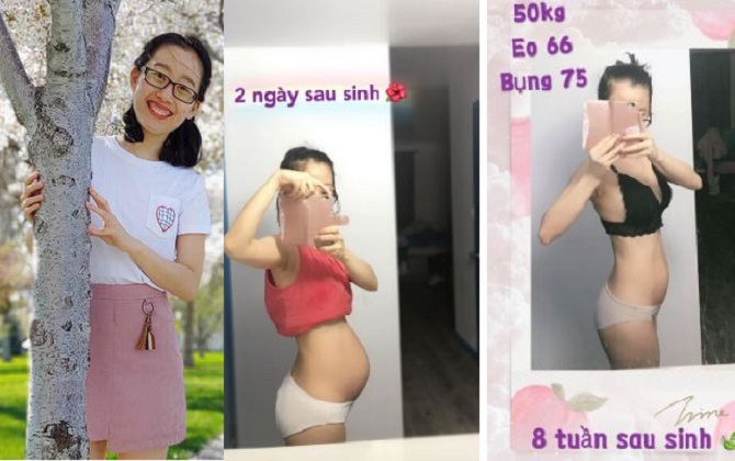 Sau sinh bụng như cái trống, nhưng chỉ 8 tuần làm điều này, mẹ bầu Sài Thành đã lấy lại vòng eo 66 và cân nặng 50kg