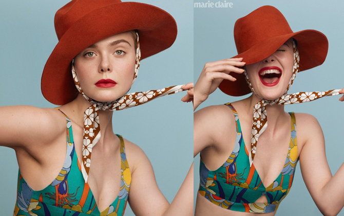 Nàng thơ Elle Fanning mặc bikini khoe vòng một trên bìa tạp chí