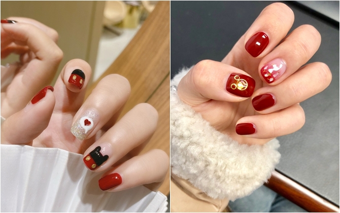 Mẫu nail hình chuột lên ngôi, đơn giản lại đẹp sang diện Tết này thì tuyệt cú mèo