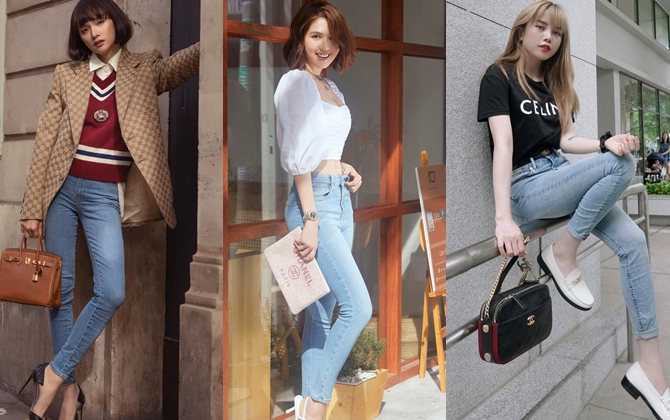 Cách diện quần skinny jeans tôn dáng mà hợp mốt như sao Việt