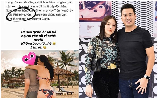 Phillip Nguyễn bị nghi là người đàn ông giấu mặt của Hương Giang, bạn gái hot girl liền lên tiếng