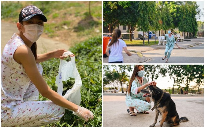 Sau khi "dạy dỗ" du học sinh chê bai khu cách ly, Võ Hoàng Yến mặc giản dị đi hái rau lang: "Sướng khổ do mình"