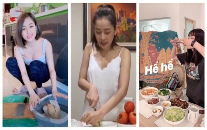 "Soi" tài nữ công gia chánh của dàn hot girl Việt khi vào bếp nấu ăn