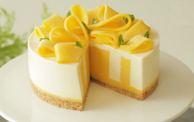 Tuyệt chiêu làm cheesecake xoài không cần lò nướng, thơm ngon mát lạnh mà tạo hình đẹp 'rụng tim'