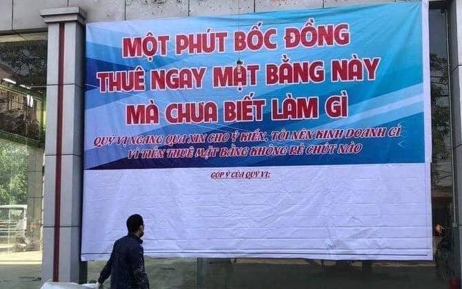 "Một phút bốc đồng" thuê mặt bằng nhưng chưa biết kinh doanh gì, chủ đăng tấm biển gây xôn xao khắp mạng xã hội