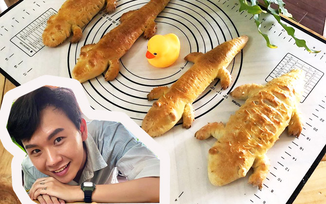 Hóa ra làm bánh mì cá sấu lại dễ không ngờ nhờ bí kíp này của chàng hotboy yêu bếp, MXH thi nhau share rần rần