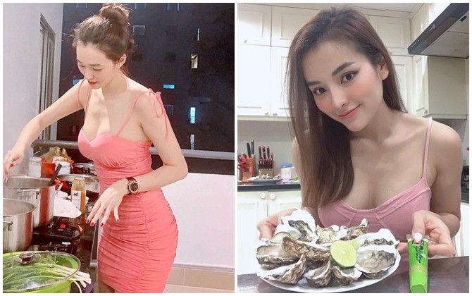 Mỹ nhân Việt vào bếp: Khánh My mặc sexy nhưng chưa là gì so với Minh Tú khi diện hẳn bikini!