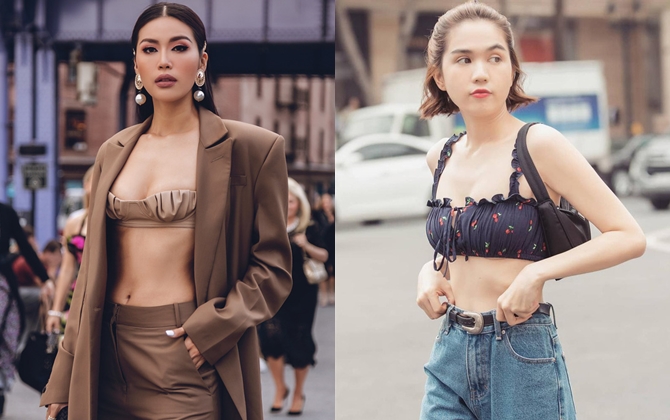 Mỹ nhân Việt đua nhau khoe dáng trong chiếc áo crop top bé xíu chỉ đủ che vòng một