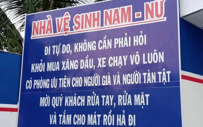 Tấm bảng gây xôn xao của một cây xăng ở Việt Nam, đọc từng chữ mới cảm nhận được sự hiếu khách, chân thành không ai sánh nổi