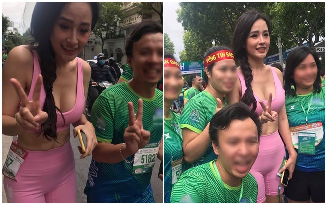 Mai Phương Thuý lồ lộ vòng 1 và cơ bụng hiện rõ múi tại giải Marathon, nhưng dân tình chỉ chú ý đến lớp makeup lòe nhòe, lấm lem