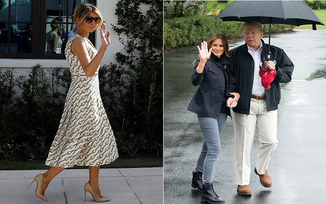 Suốt 4 năm chồng đắc cử Tổng thống Mỹ, cũng có vài lần bà Melania Trump diện đồ bình dân, nhưng "bão tố" vẫn cứ ập đến bất kỳ lúc nào