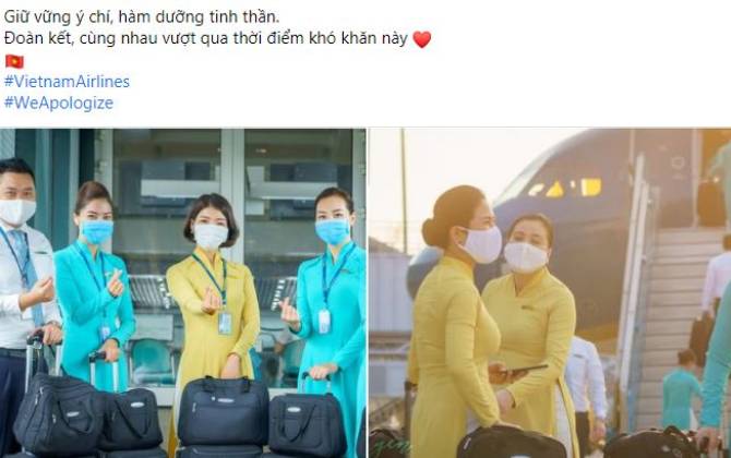 Tiếp viên hàng không Vietnam Airlines xin lỗi cộng đồng kèm hastag #WeApologize