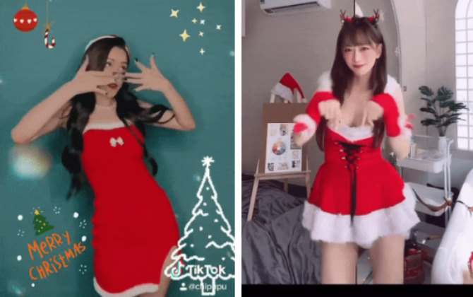 Chi Pu và hot TikToker Lê Bống hóa thân thành bà già Noel: Body ai chặt chém hơn?