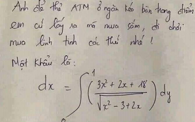 Chồng đi công tác để ATM cho vợ thích mua gì thì mua, nhưng nhìn mật khẩu thì 'khóc thành sông'