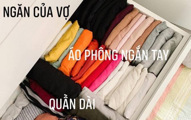 Học bà mẹ trẻ ở Quảng Ninh cách gấp quần áo cực gọn, tủ đồ ngăn nắp chấm dứt cảnh kêu trời vì bừa bộn