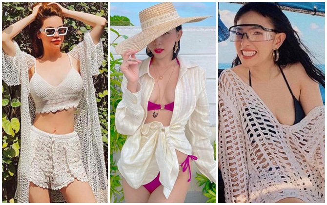 3 kiểu áo mix cùng bikini vừa đẹp vừa sang như Tóc Tiên, Hà Hồ