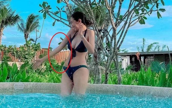 Diện bikini, Á hậu Thúy Vân bị soi photoshop 'hack' eo thon