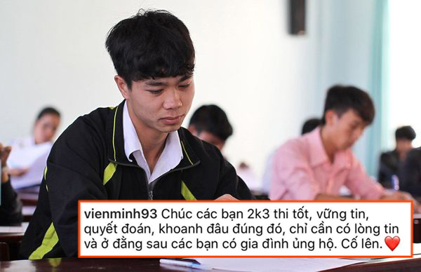 Vợ Công Phượng gửi lời chúc 2k3 thi THPT Quốc gia, nhưng ảnh chồng đi thi năm nào mới chiếm trọn spotlight