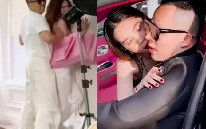 Vũ Khắc Tiệp đè lên người Ngọc Trinh, tư thế nhạy cảm khiến người xem "nóng mắt"