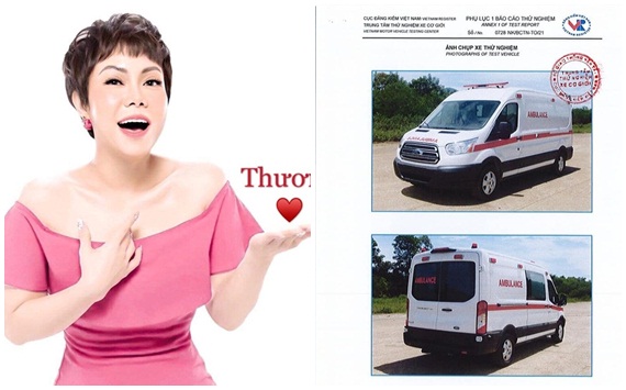 Việt Hương khoe xe cứu thương tặng ông Đoàn Ngọc Hải đã về đến Việt nam