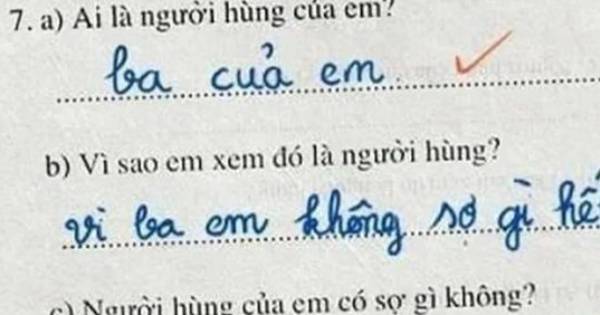 Thêm một bài tập tiếng Việt của bé tiểu học gây bão MXH, hé lộ nỗi sợ của 'ba em' làm mọi người cười sặc sụa