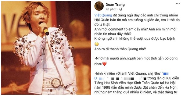 Sao Việt bàng hoàng, xót xa nói lời tiễn biệt Việt Quang