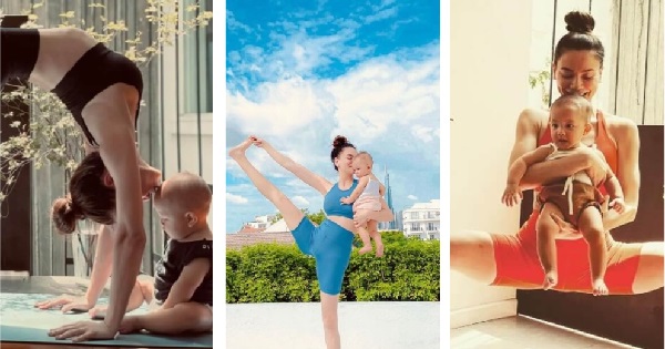 Học Hà Hồ làm mẹ bỉm 'đa năng': Vừa tập yoga ở nhà nâng cao sức khỏe vừa có thời gian gần bên con