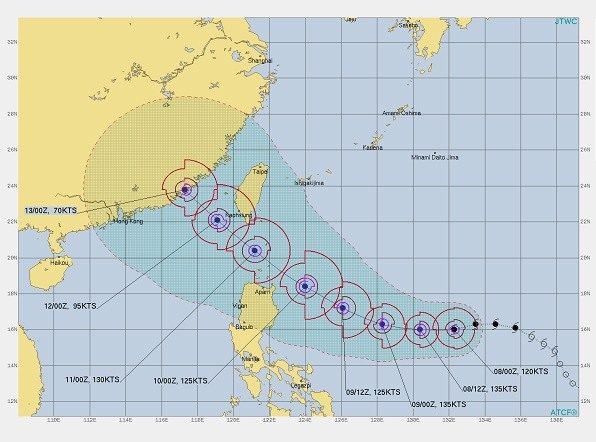 Bão Chanthu: Sức gió giật có thể lên đến 208km/h, hướng di chuyển dự báo thế nào?