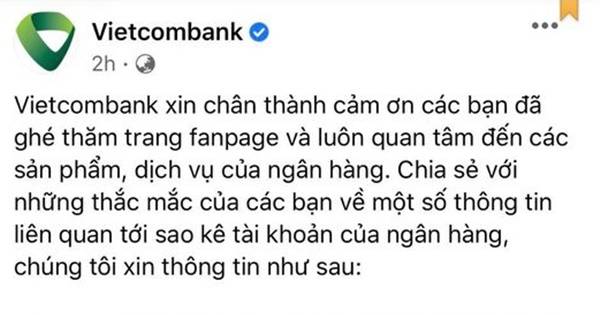 Vietcombank lên tiếng sau ồn ào liên quan đến từ khi Trấn Thành đưa ra sao kê tiền từ thiện