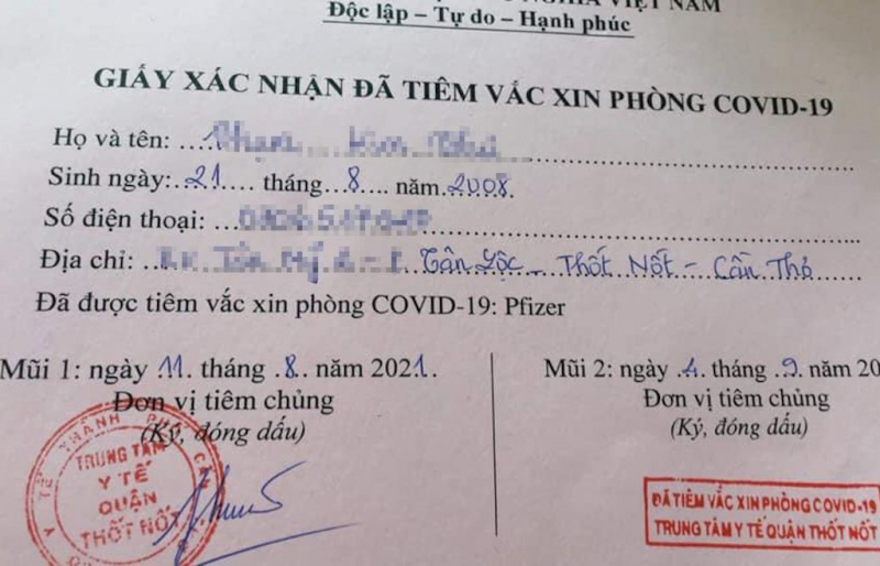 Bé gái 13 tuổi ở Cần Thơ được tiêm 2 mũi vắc xin ngừa COVID-19 Pfizer gây xôn xao là ai?