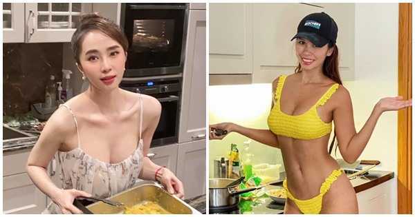 Quỳnh Nga và dàn mỹ nhân diện đồ sexy khoe vòng 1 'trĩu nặng' vào bếp nấu ăn khiến fan nam không thể rời mắt