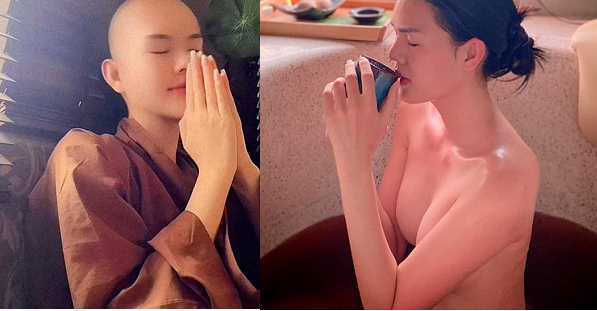 Cạo đầu quy y chưa đầy nửa năm, Ngọc Trinh đã khoe ảnh bán nude gây sốc