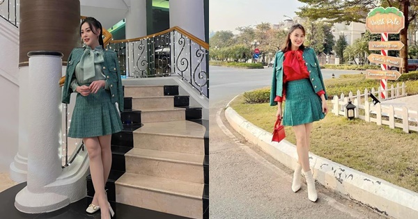 Hồng Diễm 'đụng hàng' set vải tweed với Phương Oanh mà 'sến súa' hơn hẳn