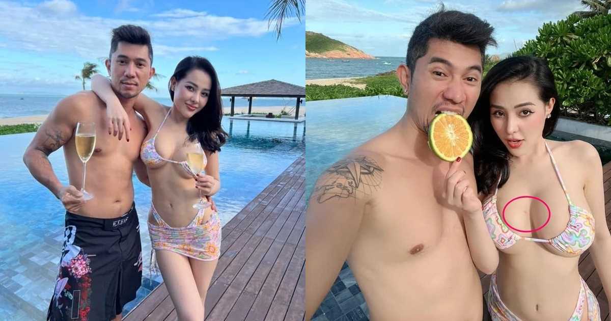 Diện bikini nhỏ xíu bên Lương Bằng Quang, Ngân 98 lộ 'dấu yêu' ngay trên ngực