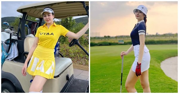 Thời trang sân golf nóng bỏng, táo bạo của hot girl Trâm Anh bị so sánh với Hiền Hồ