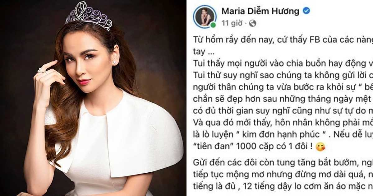 Hoa hậu Diễm Hương gây 'choáng' khi khuyên nên chúc mừng các cặp đôi ly hôn