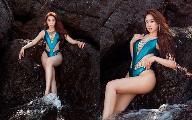 Vợ trẻ của Chi Bảo diện bikini cắt xẻ, lăn lộn 2 tiếng để khoe body 'gái một con'