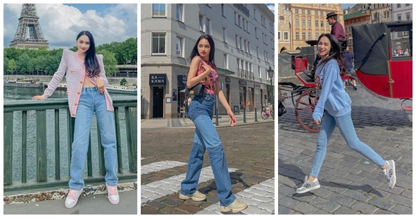 Vi vu trời Âu, Hương Giang chỉ cần mix đồ với quần jeans cũng xinh lung linh