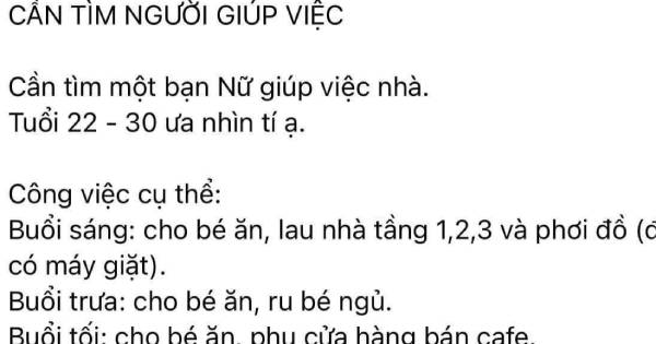 Đăng tuyển tìm người giúp việc với vô số công việc trong nhà, gia chủ nhận 'rổ gạch đá' chỉ vì mức lương gây sốc