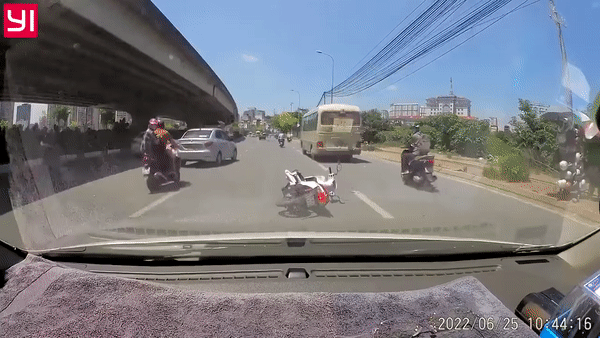 Ngao ngán mèo nhảy ra ngoài, cô gái bỏ cả xe máy làm hành động bất chấp dòng xe cộ đông đúc, nguy hiểm tính mạng