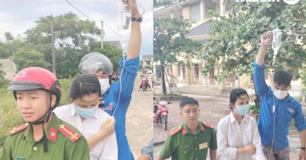 Thi Tốt nghiệp THPT Quốc gia: Xuất hiện thí sinh mang cả chai truyền dịch đến phòng thi, CĐM khâm phục sự cố gắng