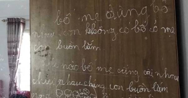 Xót xa dòng chữ trên tủ của đứa trẻ thường xuyên chứng kiến cha mẹ cãi nhau khiến ai làm cha làm mẹ phải suy ngẫm về hành động của mình mỗi ngày
